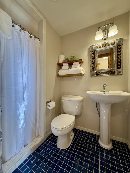 Guest bathroom in downtown Crested Butte cabin rental