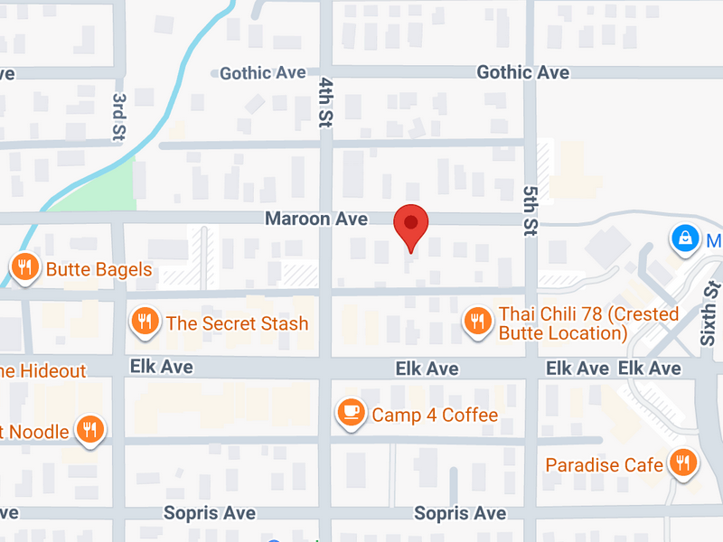 Location of walkable Crested Butte vacation rental cabin